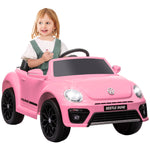 Volkswagen Beetle Licensed 12v Ride On Car W/ Remote Control | Pink