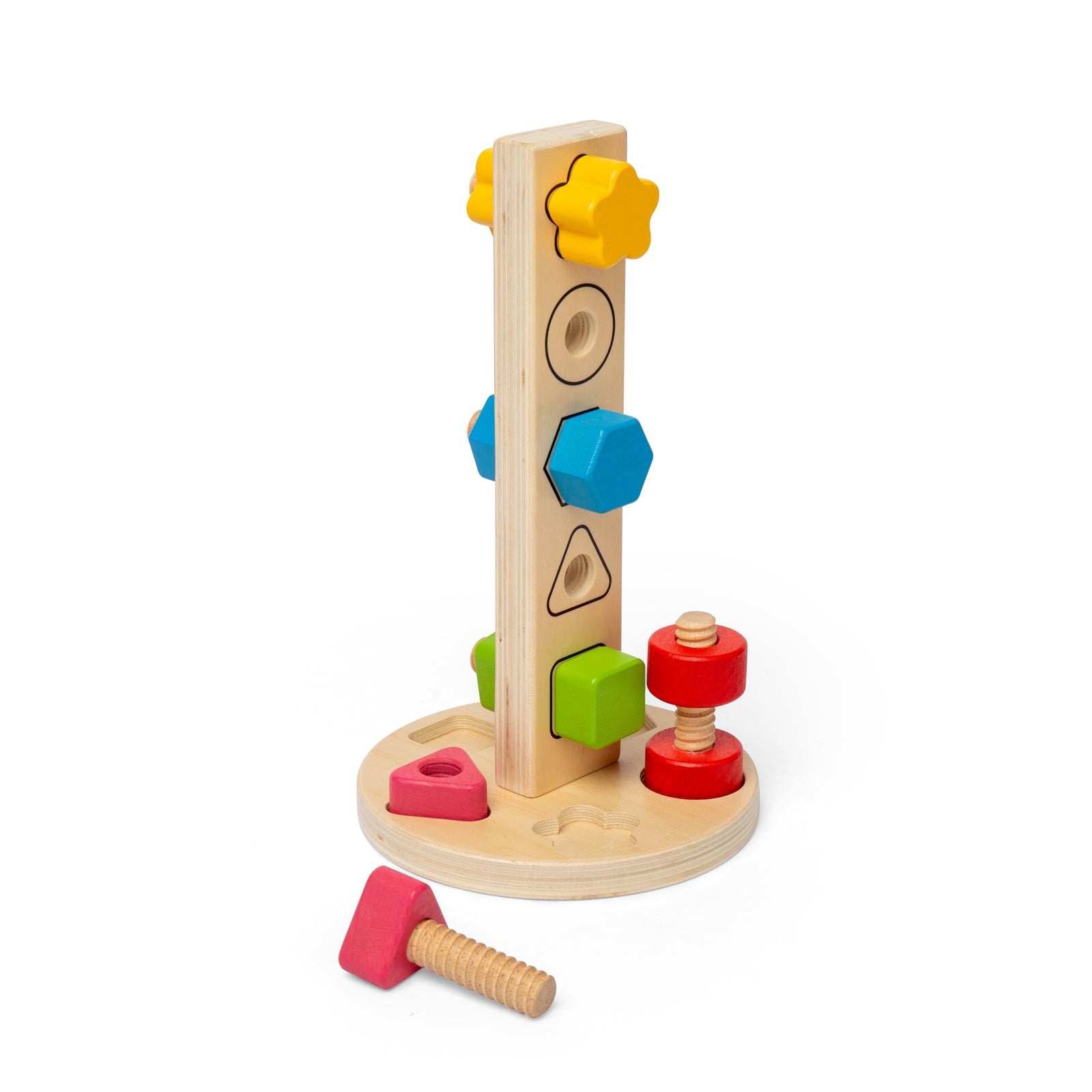 Wooden Montessori Nuts & Bolts Tower