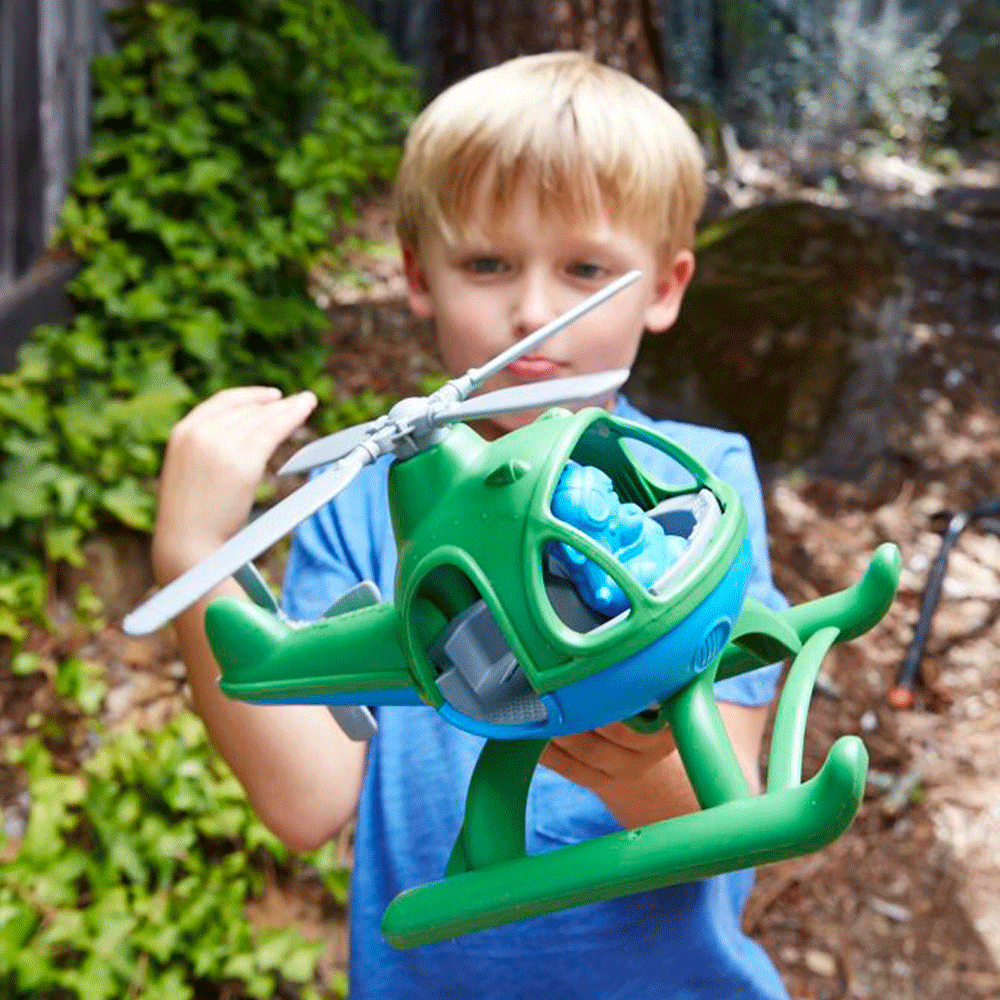 Green Helicopter, Made From 100% Recycled Plastic
