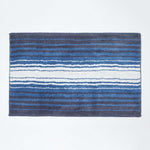 Stripe Cotton Bath Mat | 50 x 80cm | Blue & White