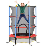 Trampoline For Kids W/enclosure Net Built-in Zipper 3-10 Year