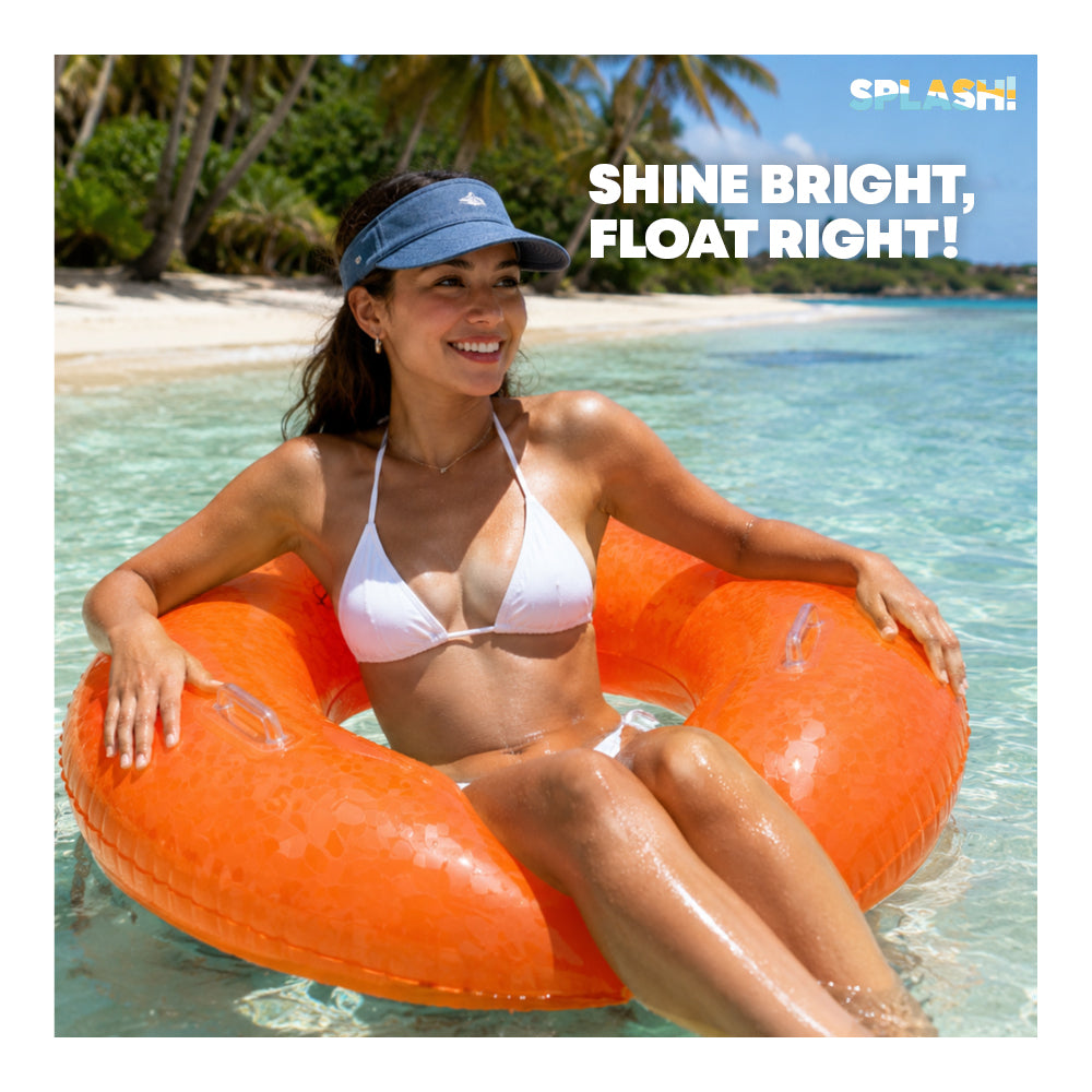 Diamond Print Inflatable Pool Float Ring | Orange