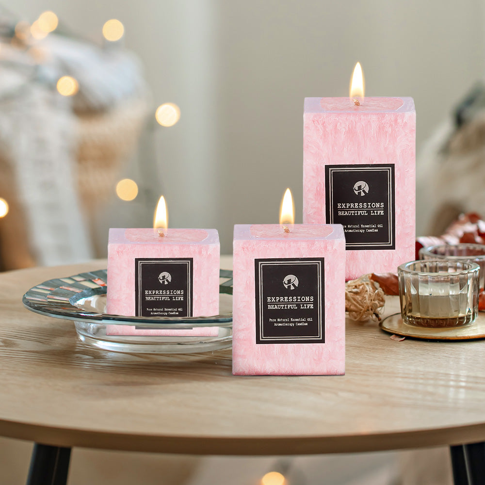 3pcs Scented Candle Rose-scented Candle Set