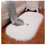 Oval Super Soft Shaggy Area Rug White