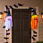 2pcs Halloween Decorations Ghost Witch Hats With Led Lights