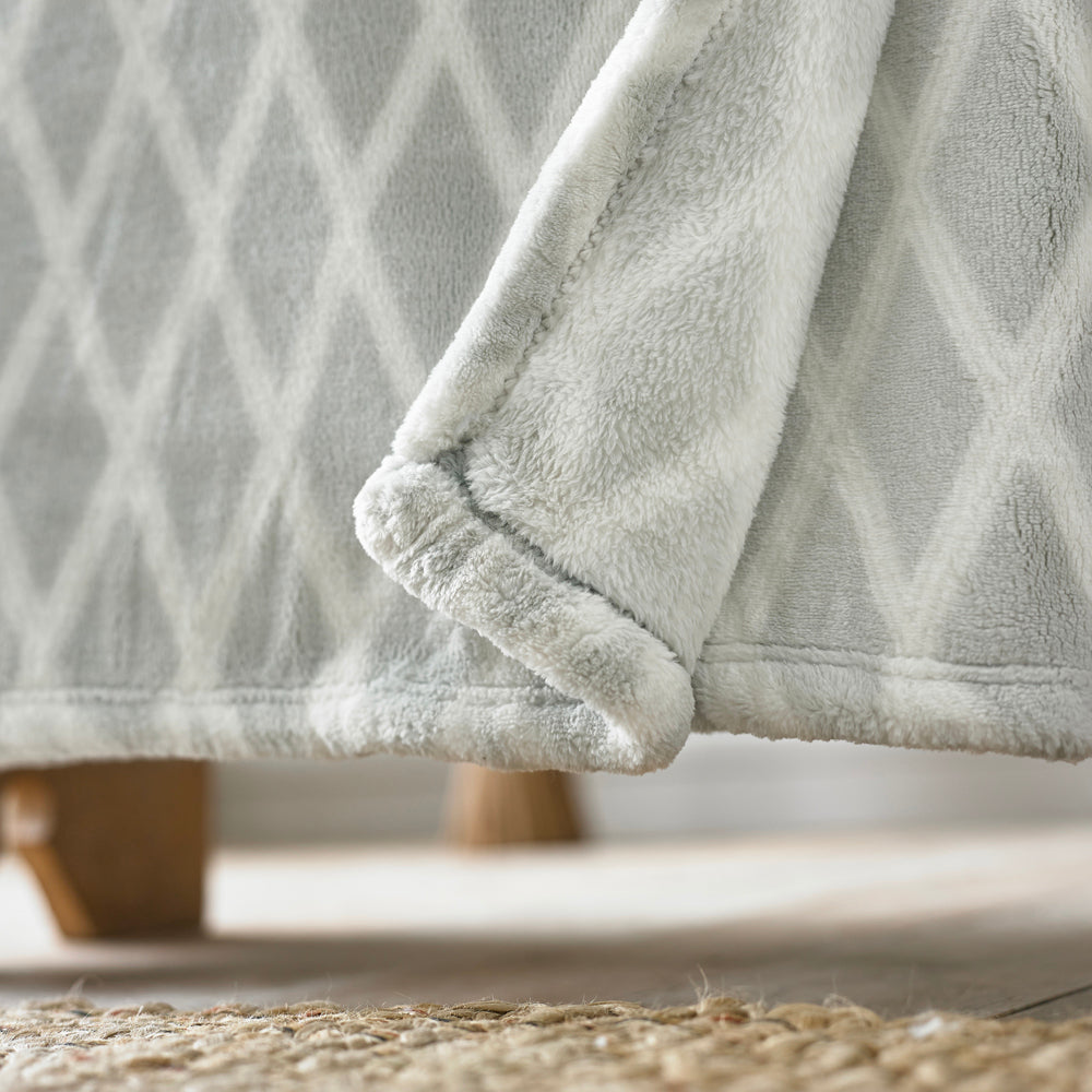 Ravenshead Printed Heavyweight Supersoft Fleece Throw | 150cm x 180cm | Gray