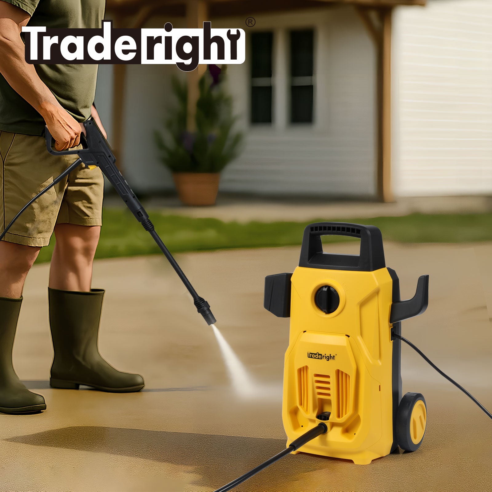 Electric Pressure Washer High Power Jet Car Cleaner Garden Portable | Yellow & Black