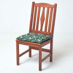 Christmas Seat Pad With Straps 100% Cotton 40 x 40cm | 40cm x 40cm | Green