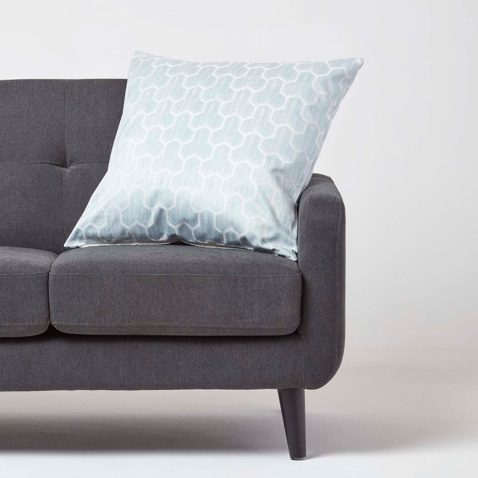 Geometric Jacquard Cushion Cover | 60cm x 60cm | Blue