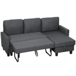 Fold-out Convertible Sofa Bed With Removable Covers | Charcoal Grey