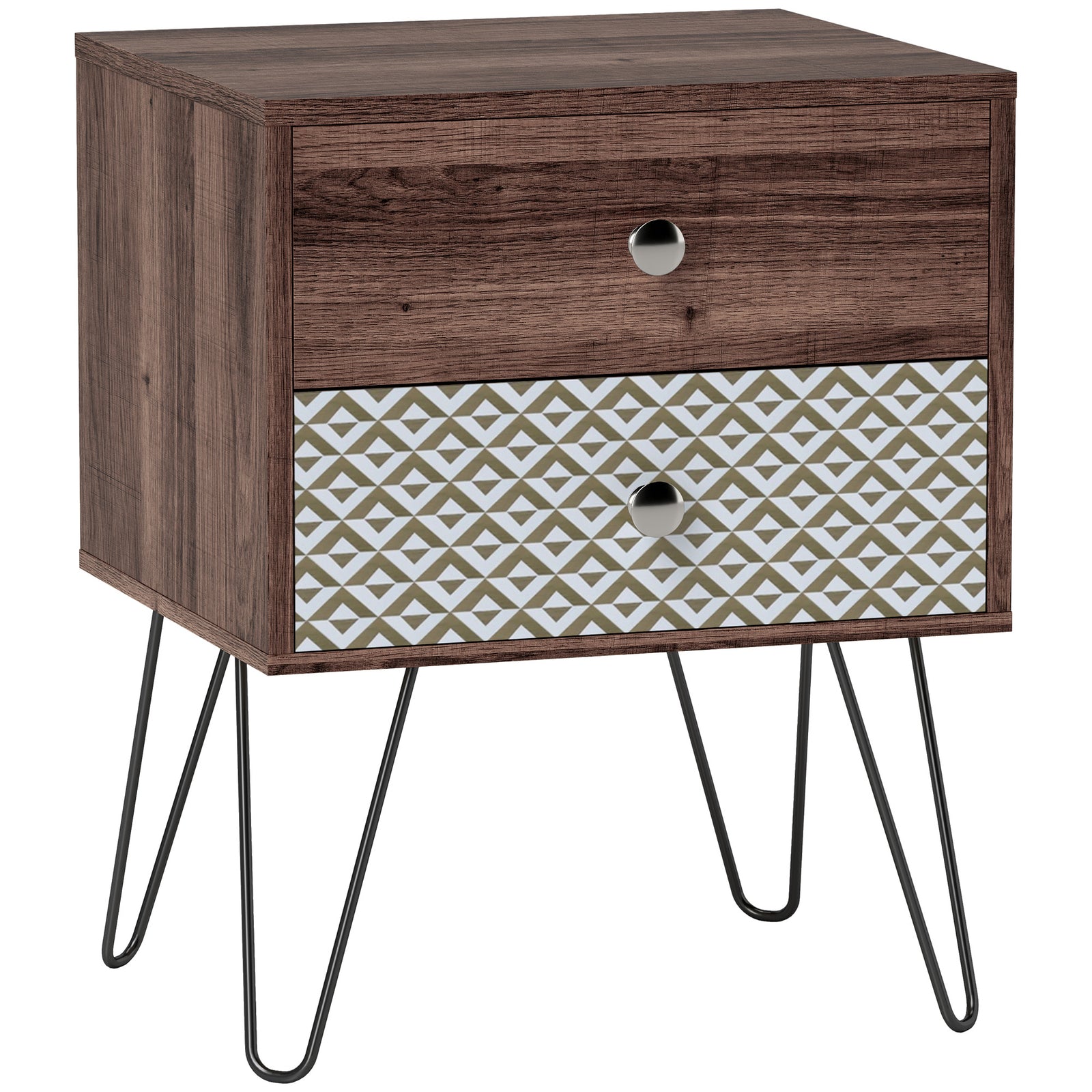 2-drawer Nightstand, Sofa Bedside Table For Living Room
