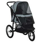 3 Wheel Pet Stroller, For Medium Small Dogs, Foldable Cat Pram | Gray