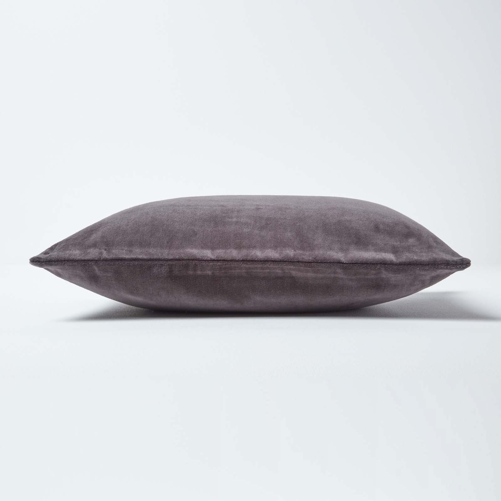 Luxury Cotton Velvet Cushion Cover | 30cm x 50cm | Dark Grey
