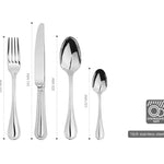 Cutlery Sets Stainless Steel 18/8 Forks Spoons Catering Bead | Set of 4 | Silver
