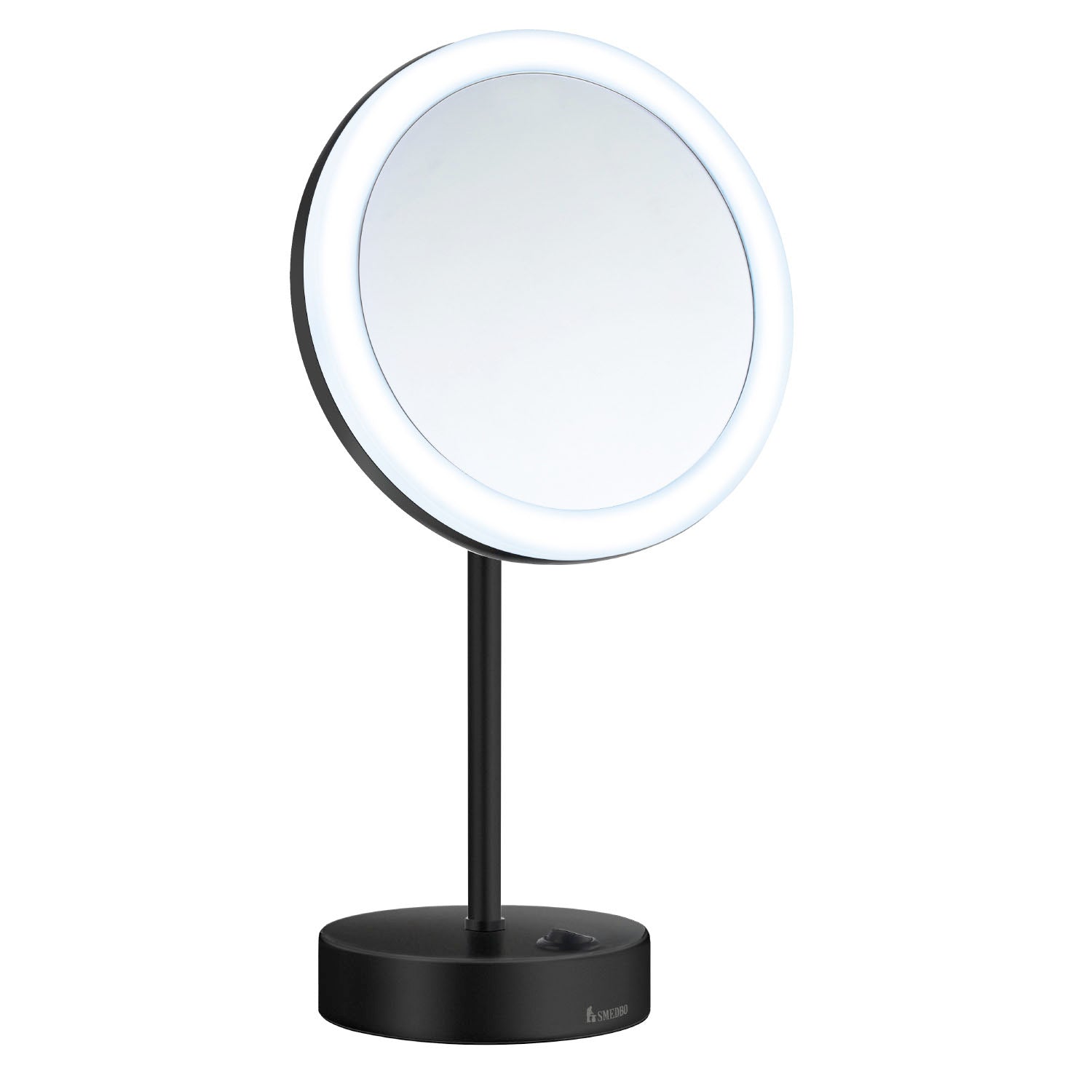 Shaving Make Up Mirror Dual Light Led 5x Magnification | Black