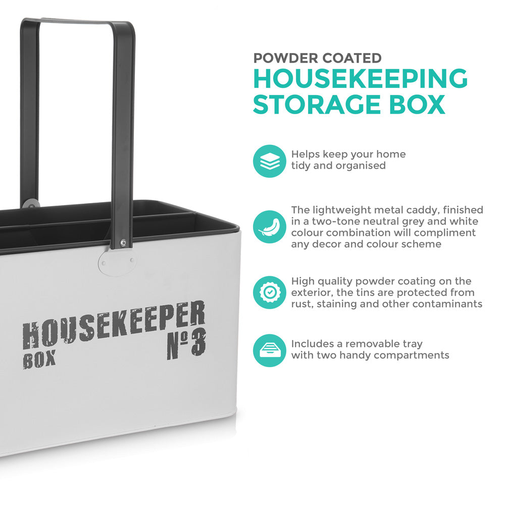 Livivo Metal Housekeeping Cleaning Caddy With Removable Organiser Tray