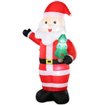 Outsunny 8ft Inflatable Christmas Decoration With Bright Led Light, Red
