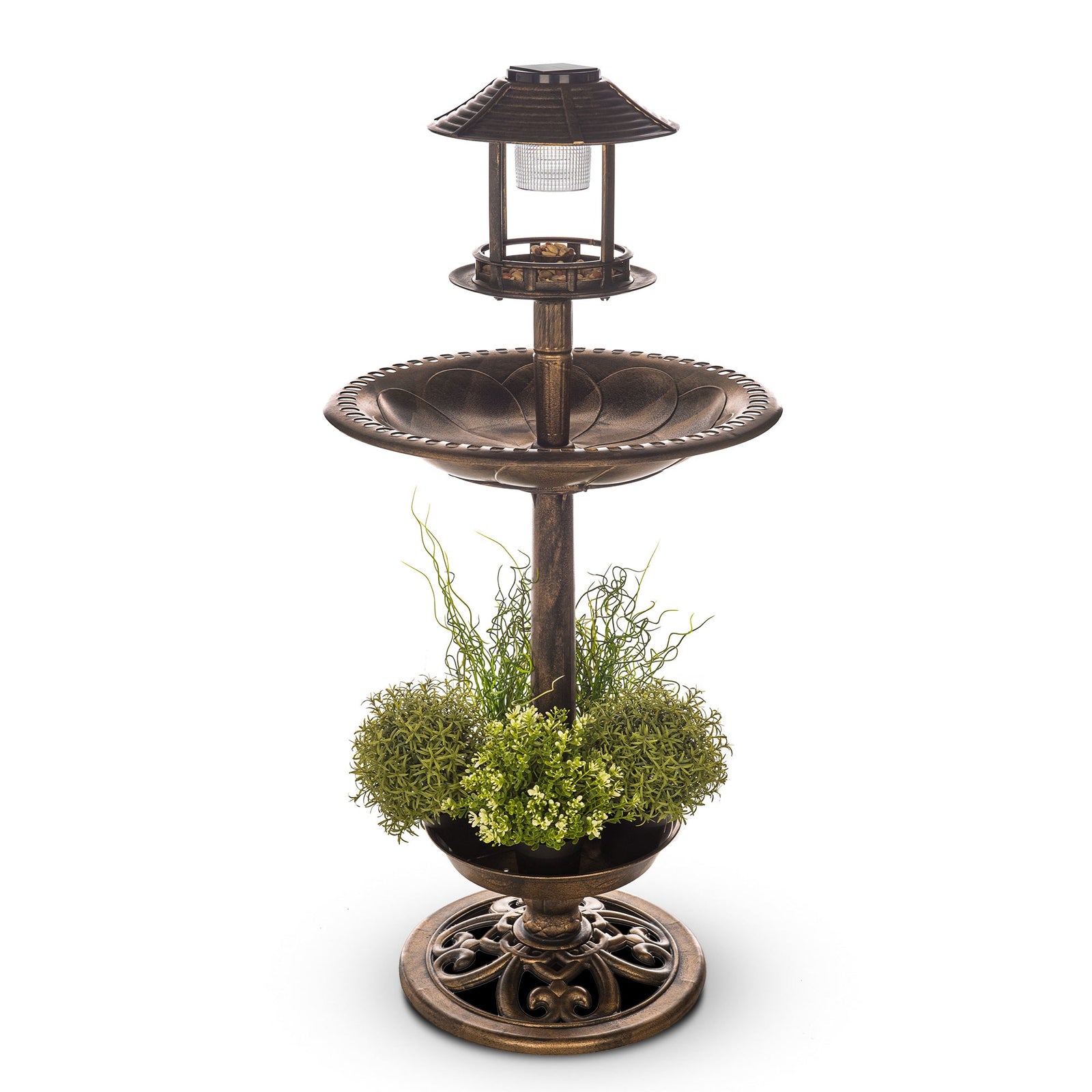 Bird Solar Light Bird Bath & Planter