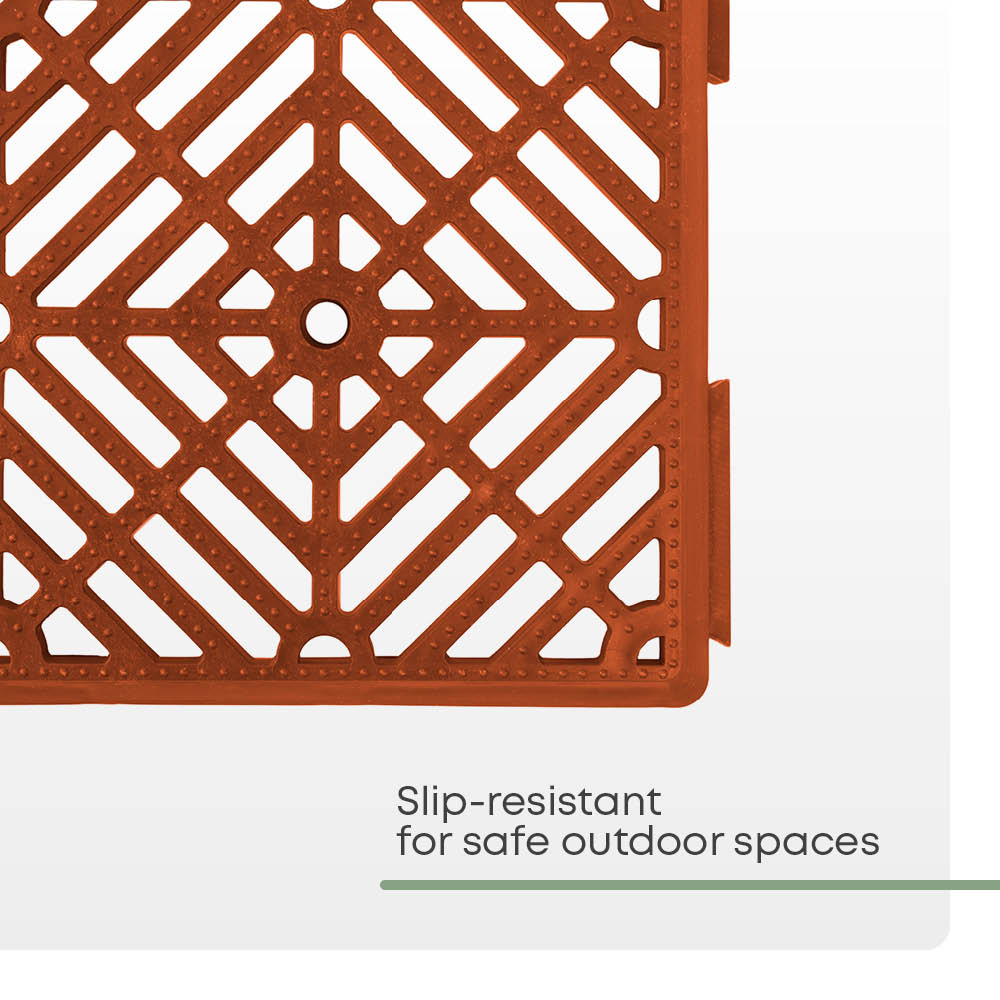 Outdoor Floor Tiles Interlocking Patio Decking | Brown