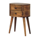 Solid Wood Mini Oak-ish Rounded Bedside Table