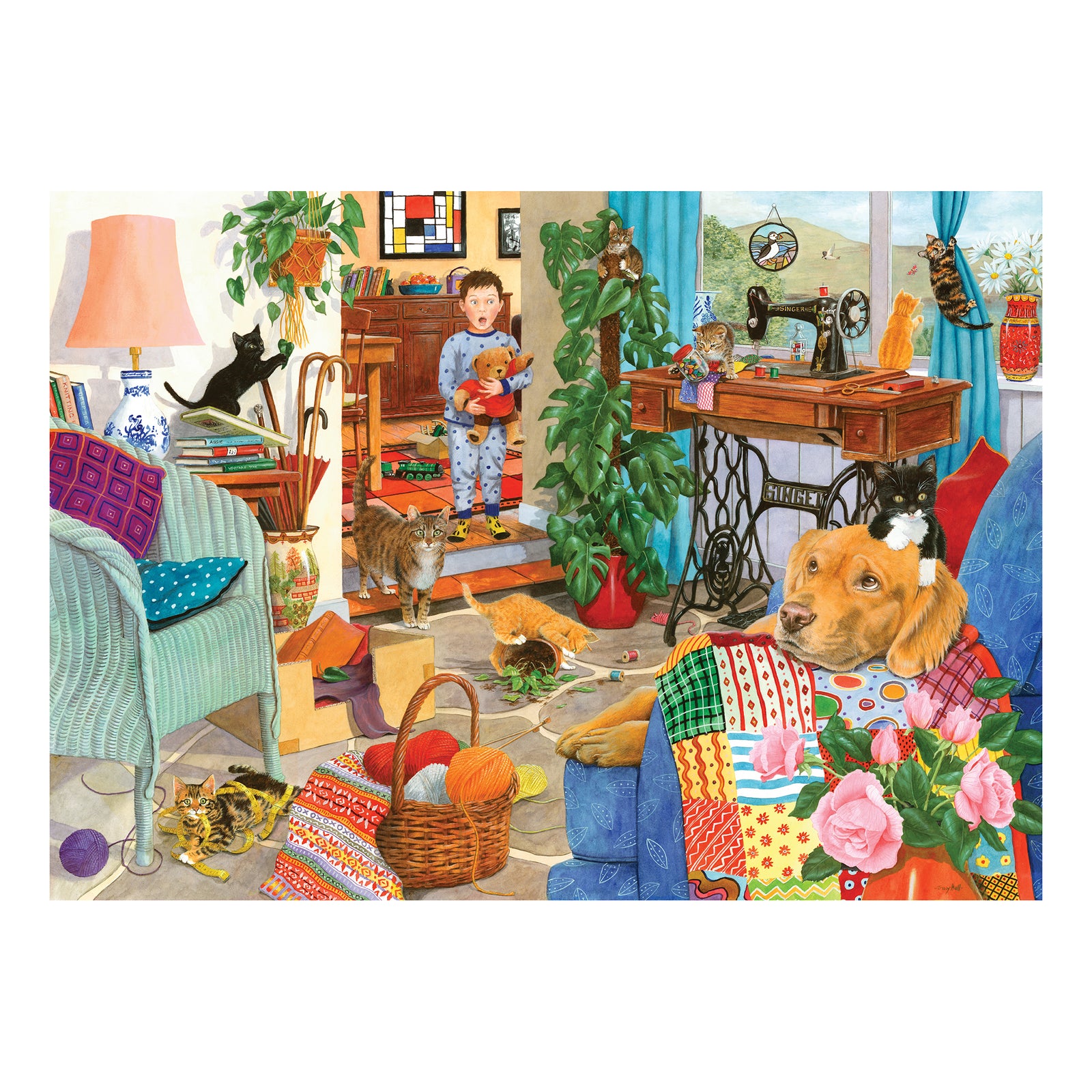 Kitten Chaos Jigsaw - 1000 Piece Jigsaw Puzzle For Adults