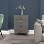 Bedroom Chest Of Drawers 3/4 Drawer Dresser Aluminium Legs | Large | Dark Gray