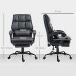Executive Office Chair, Pu Leather Desk Chair With Armrests | One Size | Black