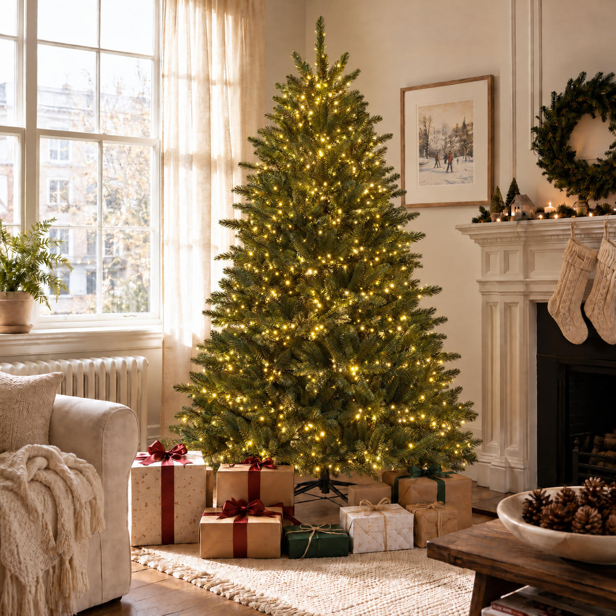 Artemis Home Wrencombe Pre-lit Pe Artificial Christmas Tree - Warm White Leds