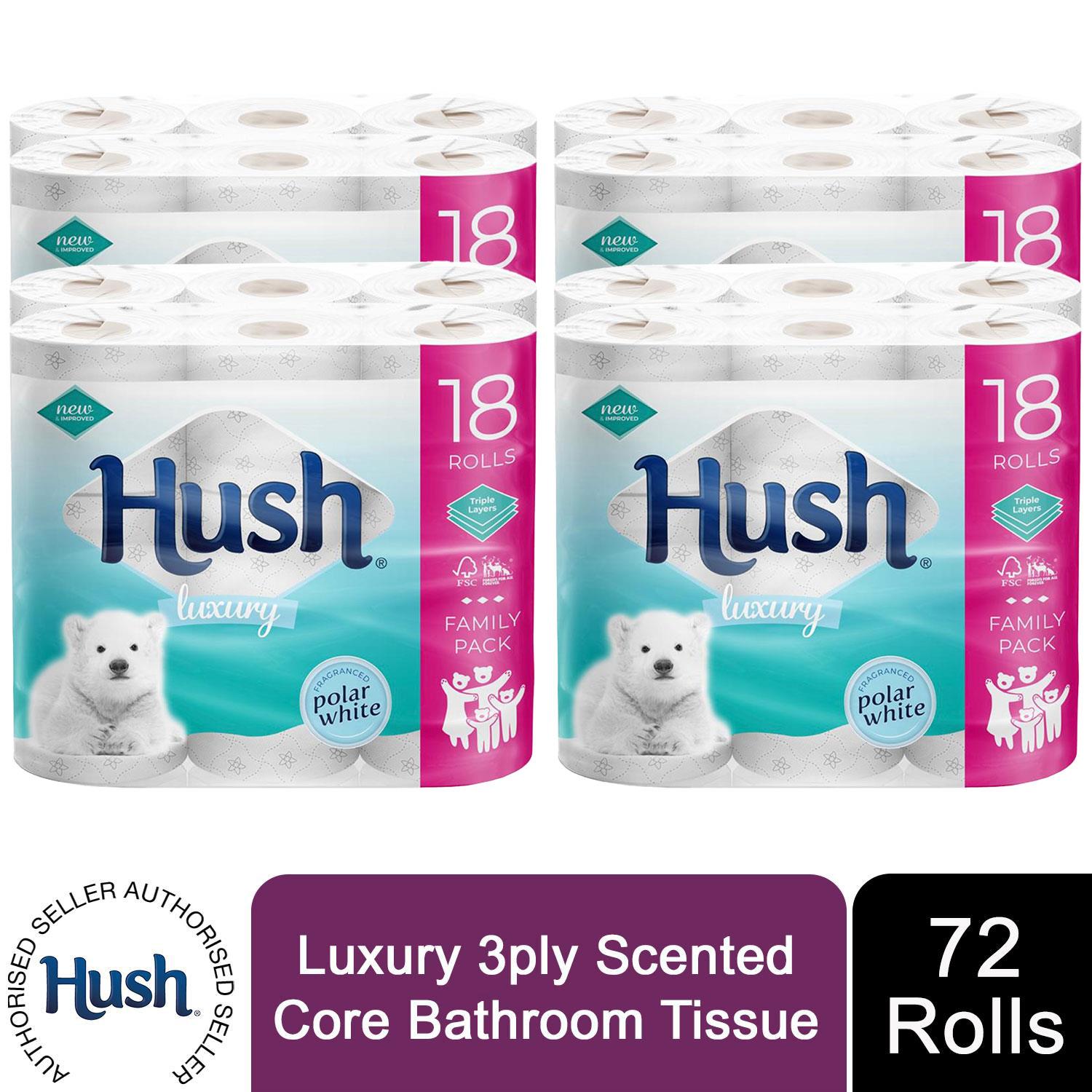 Hush Luxury 3ply Bathroom Tissue, 72 Rolls - Scented Core