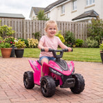 6v Electric Car, Kids Atv With Handlebar Button Control | Hot Pink