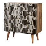 Artisan Furniture Solid Mango Wood Edessa Bone Inlay Cabinet
