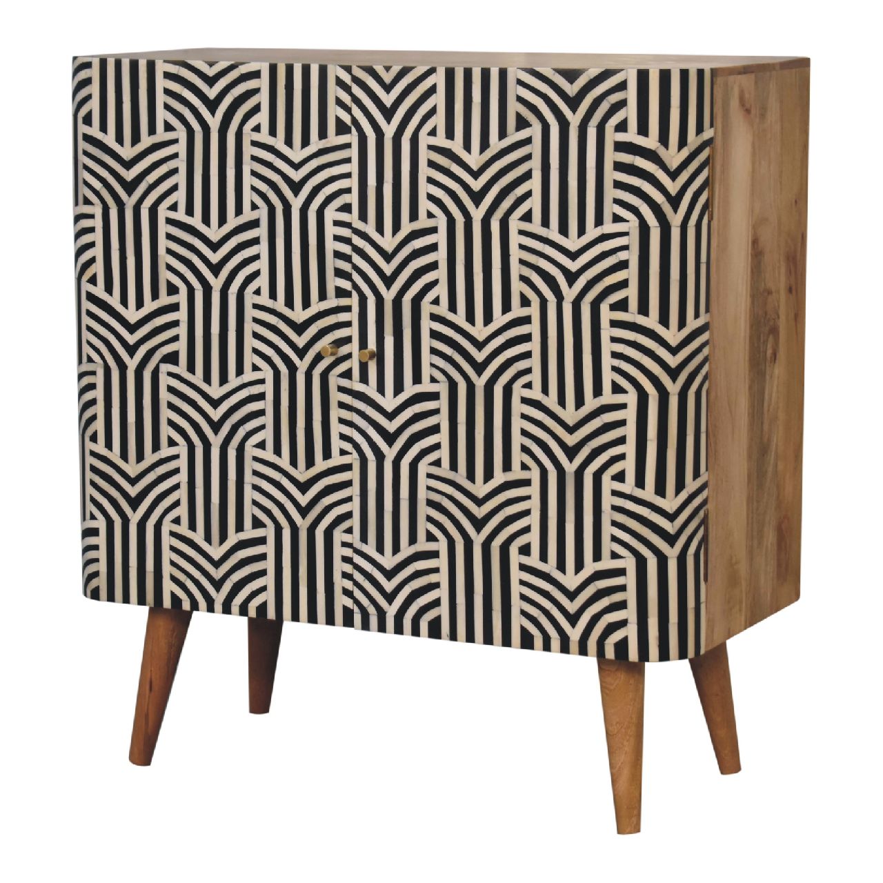 Solid Mango Wood Edessa Bone Inlay Cabinet