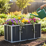 Anthracite Grey Raised Garden Bed Galvanized Raised Garden Bed Outdoor Heightened Steel Metal Planter Box | Small