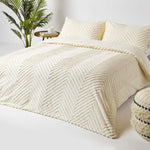 Chevron Cotton Tufted Duvet Cover Set | King | Off White