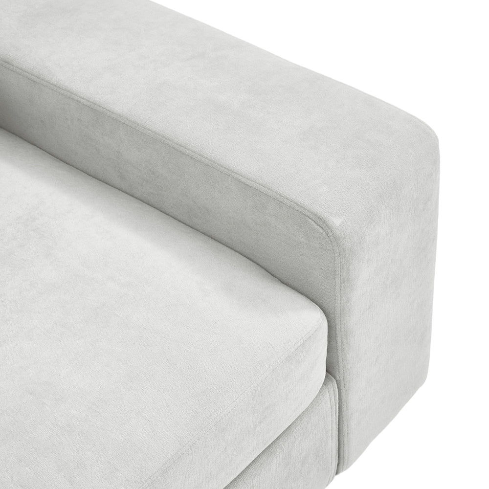 2-seater Chenille Upholstered Sofa With Pillows | Grey