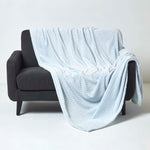 Mora Faux Fur Velvet Throw | 130cm x 160cm | Light Blue