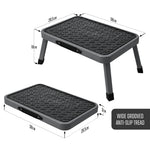 Folding Step Stool Premium, Heavy-duty Steel Home Diy Step Stool 150kg Capacity | Grey