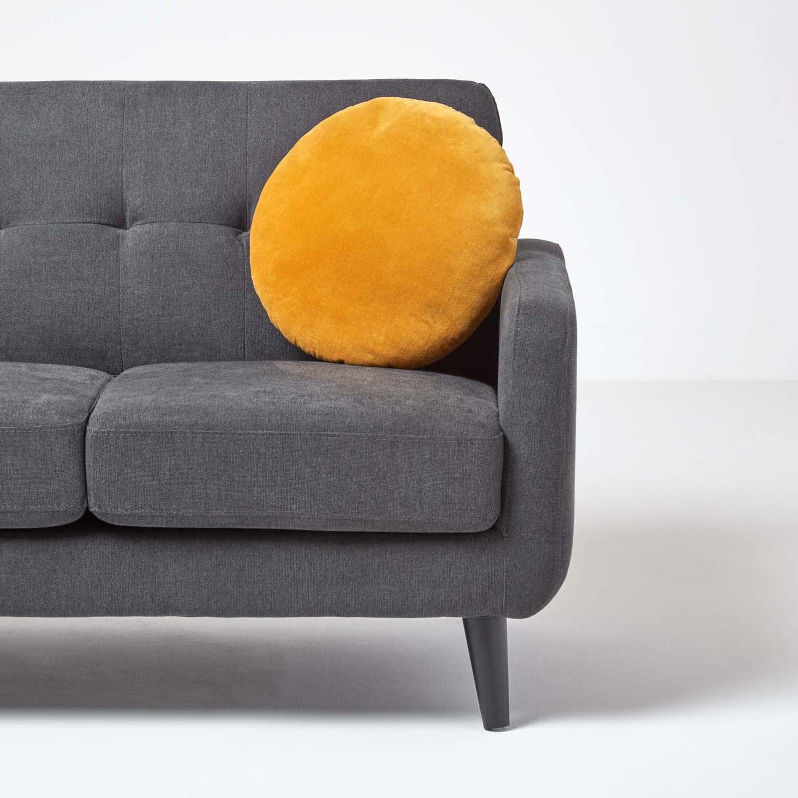 Luxury Velvet Round Cushion | 40cm x 40cm | Mustard