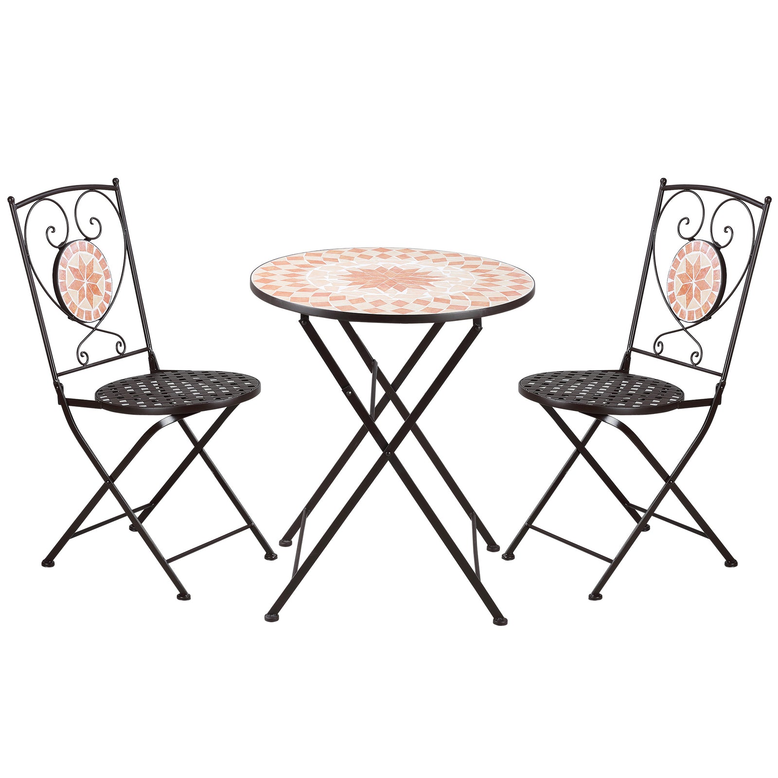 3-piece Outdoor Bistro Set With Round Table And 2 Chairs