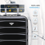 55x35x20cm Cabin Carry On Suitcase Hard Shell Overhead Luggage 100+ Airlines Approved | Cabin | Black Gloss