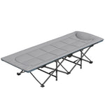 Folding Camping Bed With Cushion | Gray