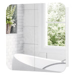 HOMCOM Arched Bathroom Mirror Cabinet, Wall Mounted Mirrored Cabinet