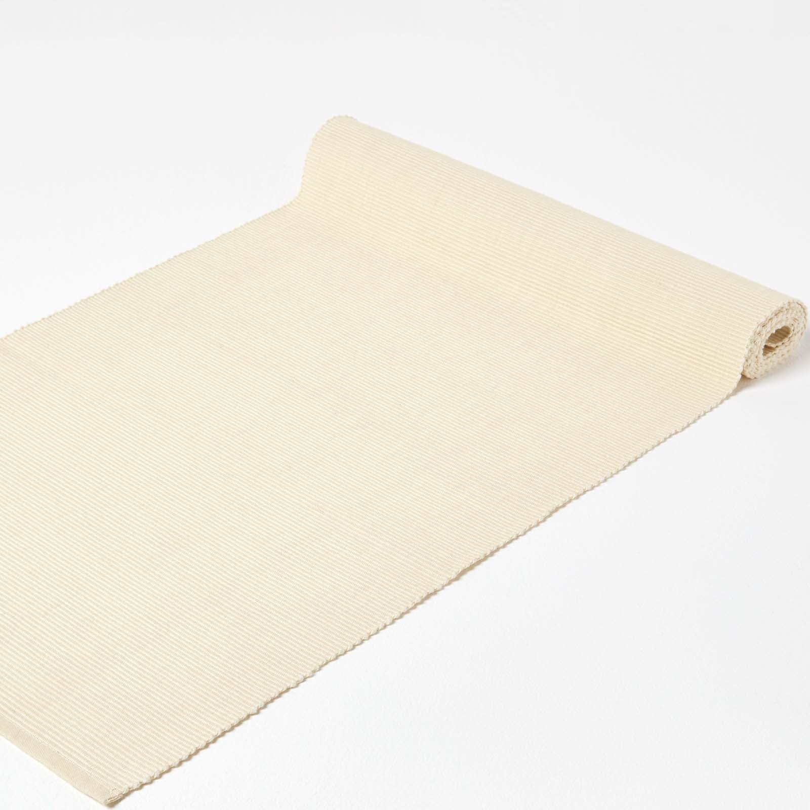 Cotton Plain Table Runner | Cream