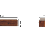 Lunar 2 Drawer Chestnut Wall Mounted Console, 2 Drawers, Brown
