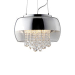 Luna Pendant 40cm 3xe14 Designer Light Crafted From A Chrome Fitting And Glass Shades With Suspended Crystals