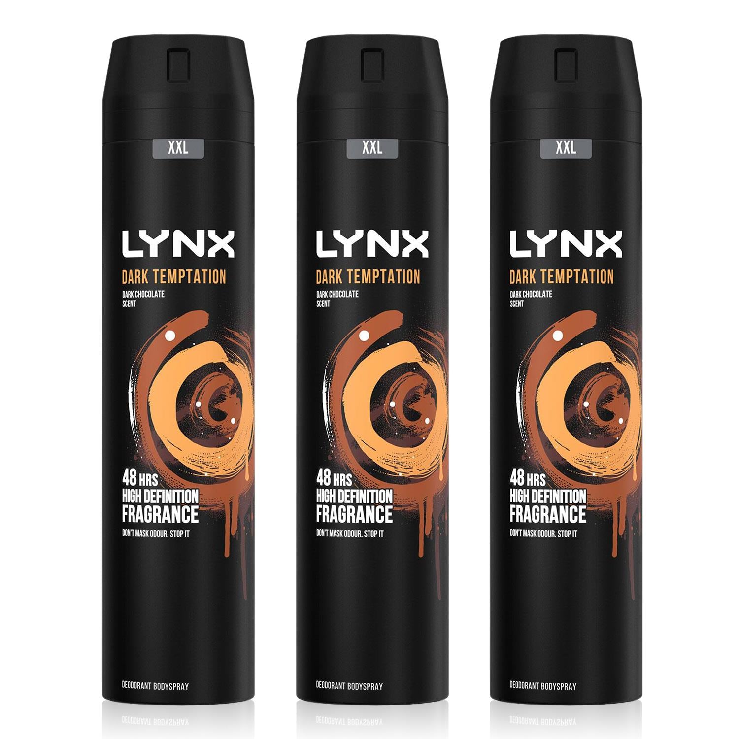 Lynx Xxl Dark Temptation 48-hour High Definition Body Spray Deodorant, 3x 250ml