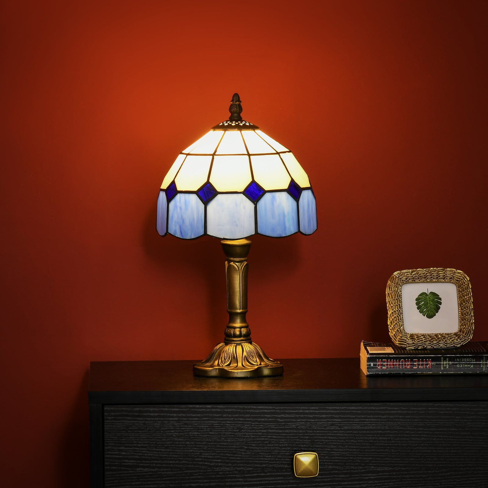 Antique Table Lamp, For Bedroom  Bulb Not Included, Blue