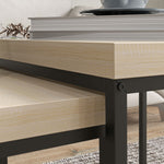 Coffee Table Set Of 2, Nest Of Tables 3.5cm Thick Tabletop | One Size | Oak