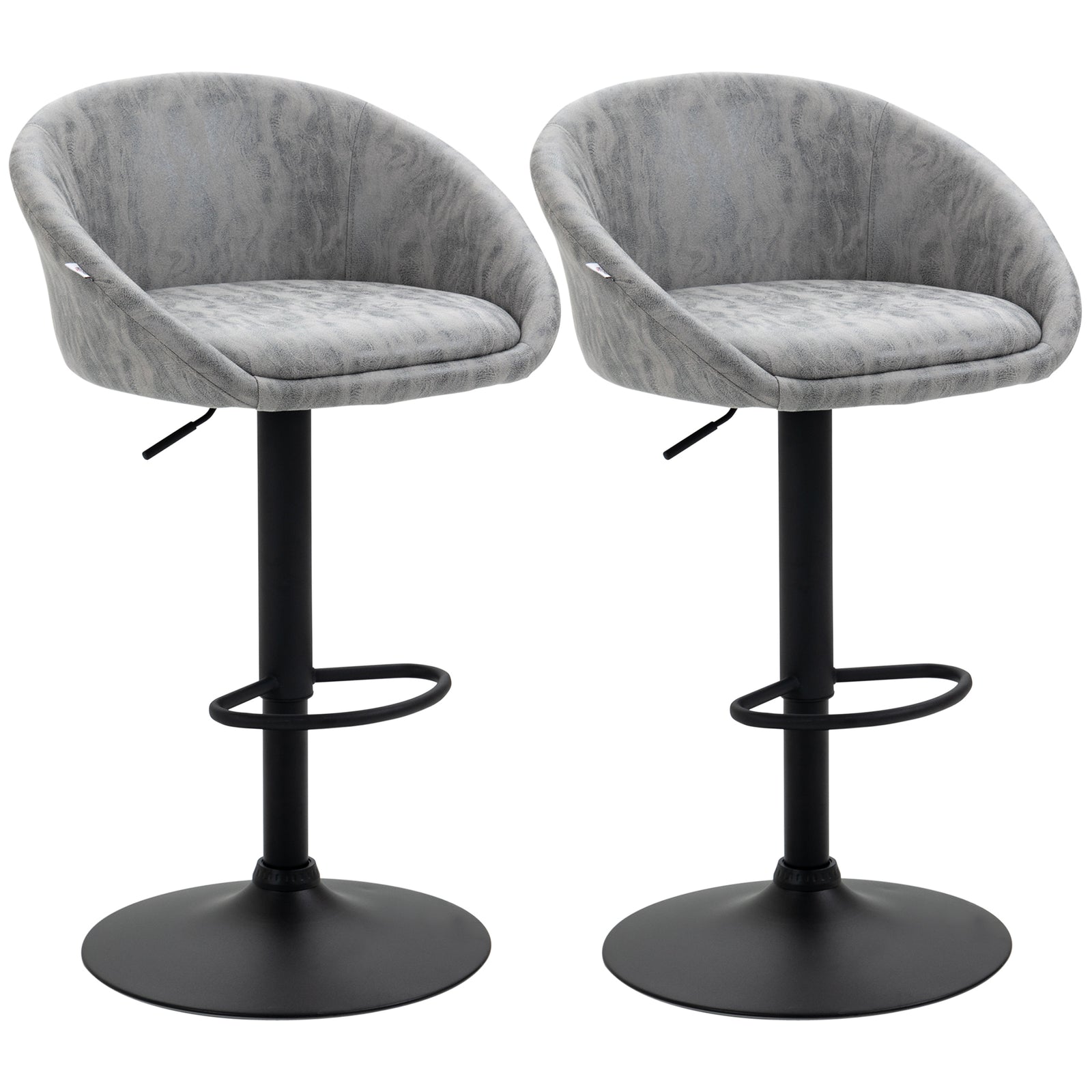 Modern Swivel Bar Stools Adjustable Grey