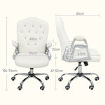 Office Chair with Adjustable Height Tilt Function | Cream